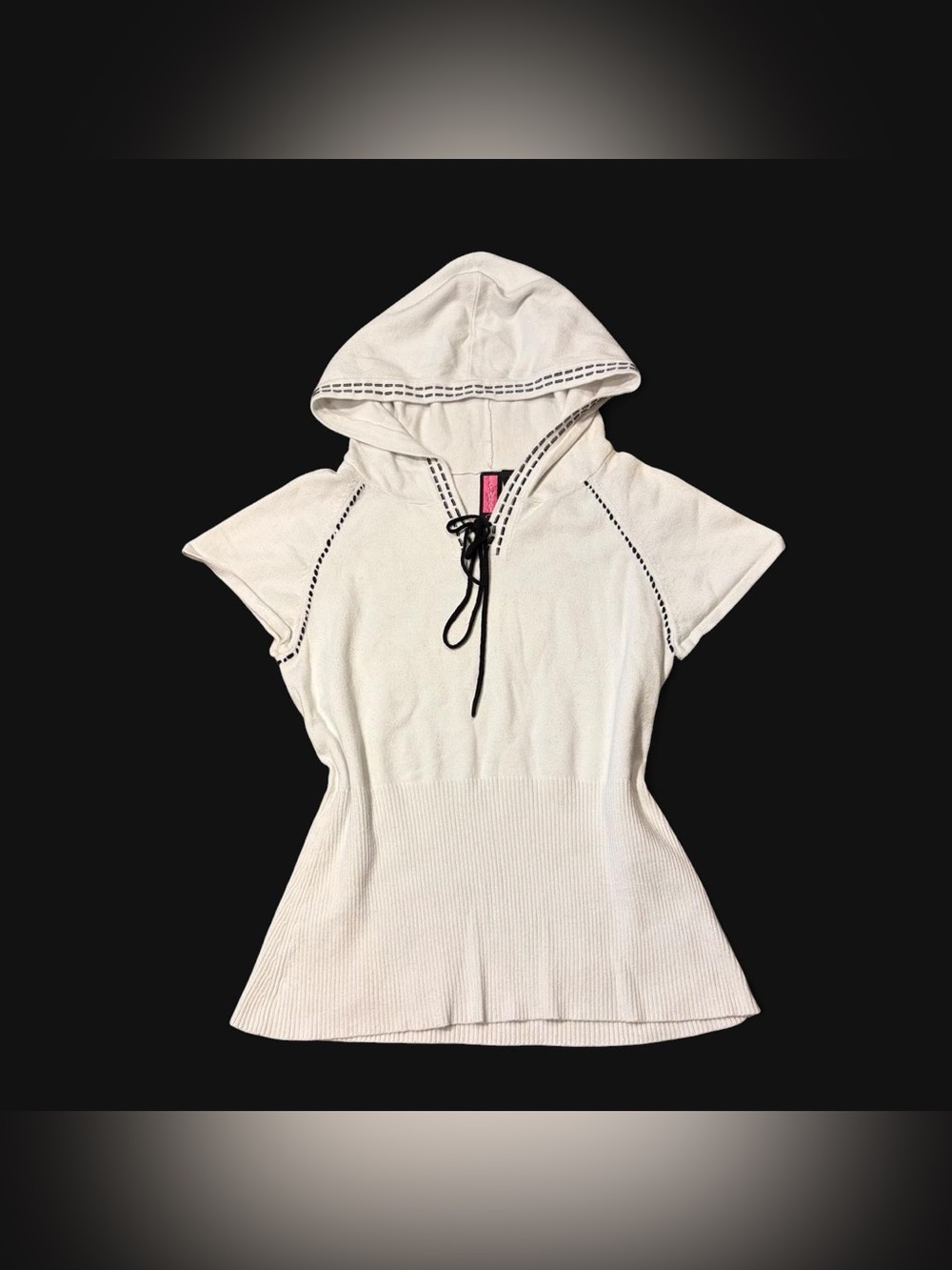 Y2K Grunge White Crop Hoodie by Say What!